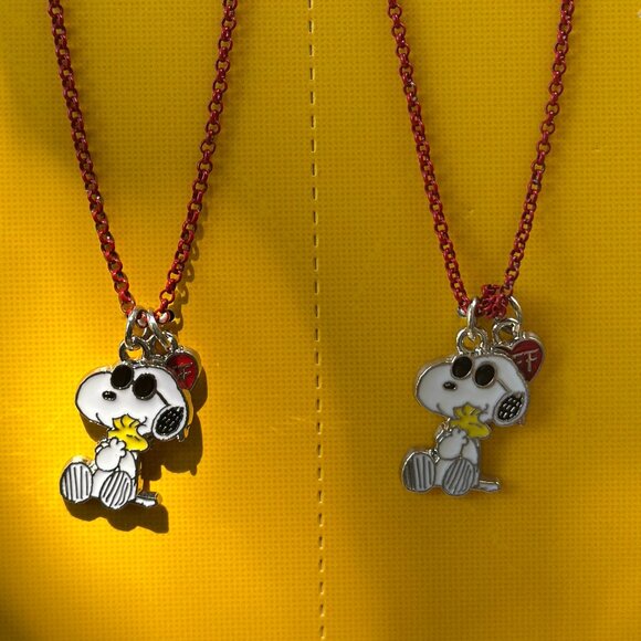 Peanuts Snoopy & Woodstock Necklace – BFF Charm Set of 2, 18" - Picture 3 of 6